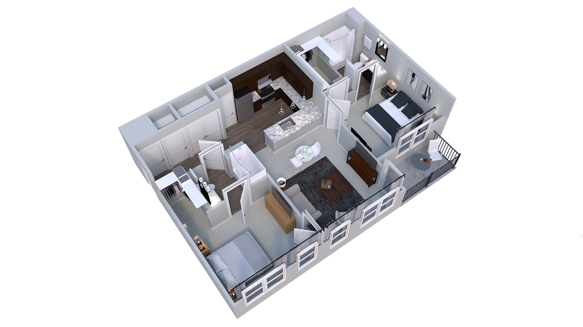 2BD-SBA Floor Plan