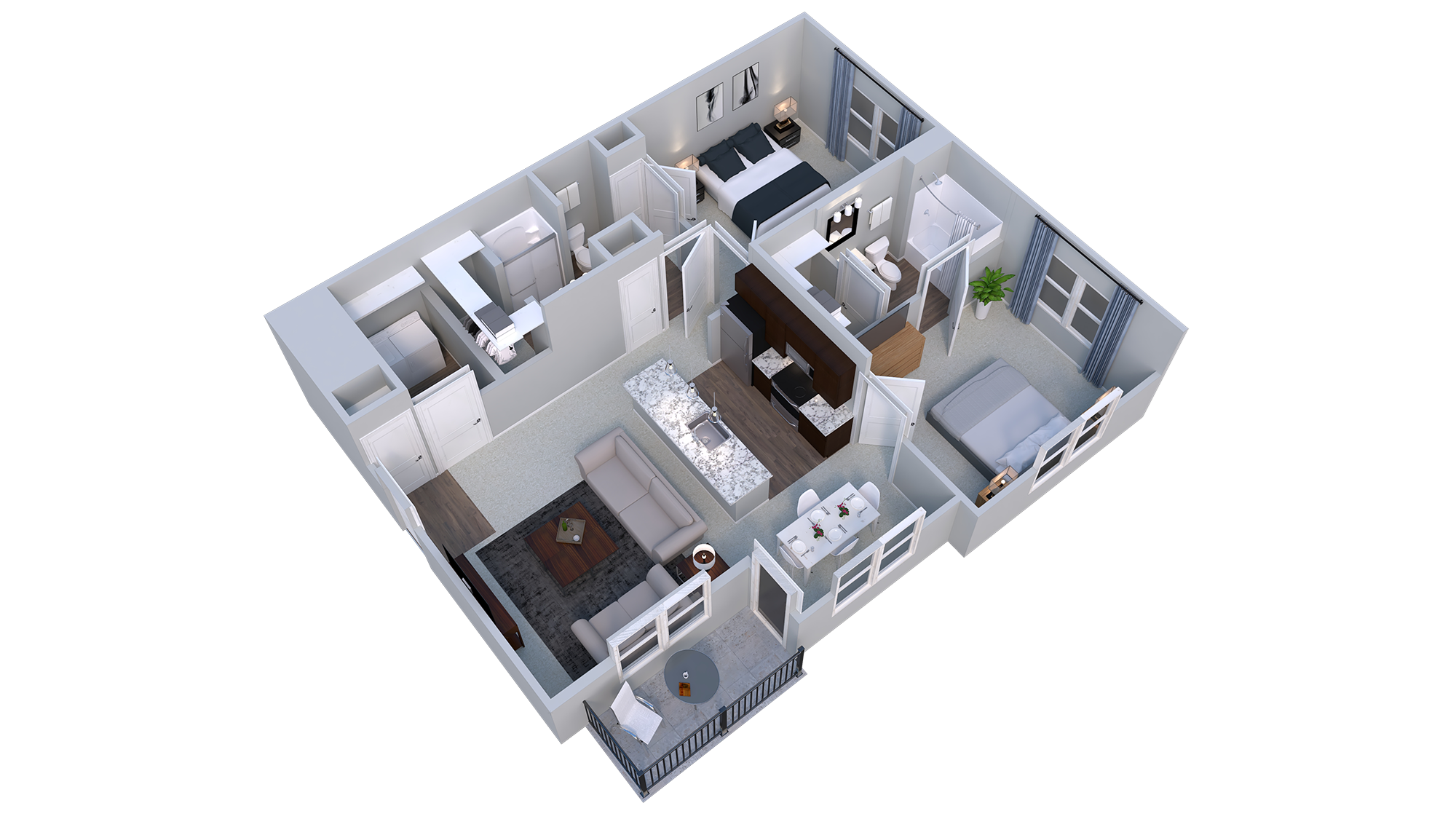 2BD-2BA Floor Plan